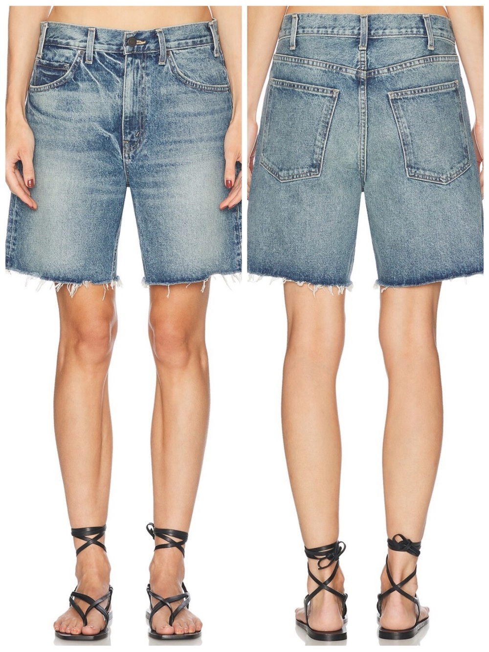 NILI LOTAN Women’s Size 28 Summer Wash Russel Relaxed Fit Denim Cut Off Shorts